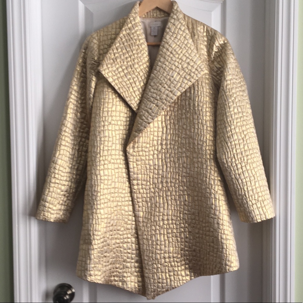 COPY - Metallic Gold Chico’s Long Jacket